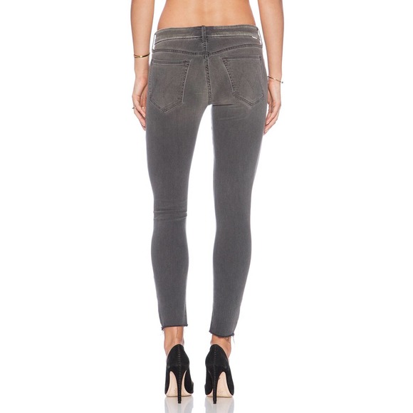 MOTHER The Looker Ankle Fray Raw Hem Skinny Denim Jeans Deep Voodoo Gray 27 - Picture 3 of 12